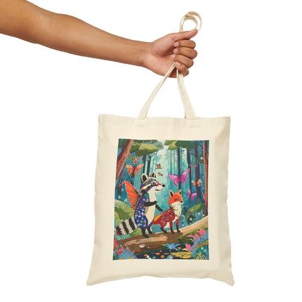 Whimsical Woodland Cotton Canvas Tote Bag
