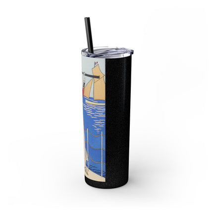 Costume de Yacht by George Barbier Skinny Tumbler with Straw, 20oz