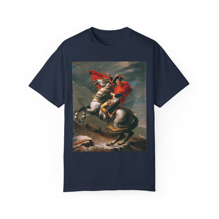 Napoleon Crossing the Alps by Jacques-Louis David Unisex Garment-Dyed T-shirt