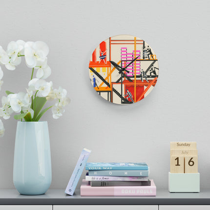 Maquettes de Théatre Acrylic Wall Clock, Round and Square