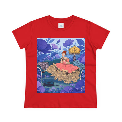 🌸🛋️ The Enchanted Garden Repose Cotton Tee – Art Deco Floral Whimsy