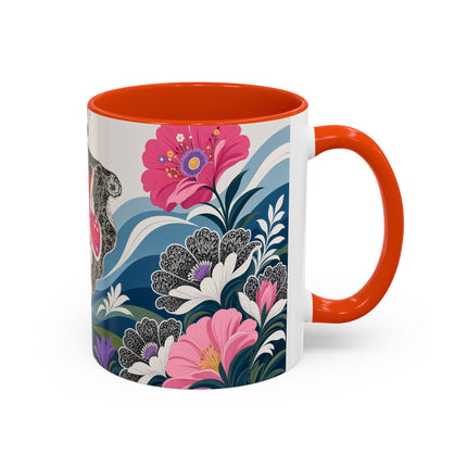 🌸🎀 The Pink Lace Garden Promenade Colorful Mug – Art Deco Fashion Elegance