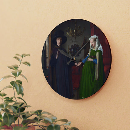 Arnolfini Portrait by Jan Van Eyck Acrylic Wall Clock, Round and Square