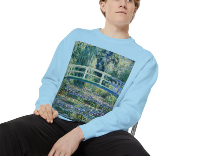 Water Lilies and Japanese Bridge by Claude Monet Unisex Garment-Dyed Sweatshirt