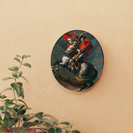 Napoleon Crossing the Alps by Jacques-Louis David Acrylic Wall Clock, Round and Square