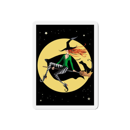 A Witch’s Moonlit Flight Die-Cut Magnets (5 Sizes)
