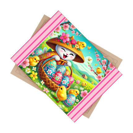 Geisha Kitten’s Easter Delight Ceramic Tile