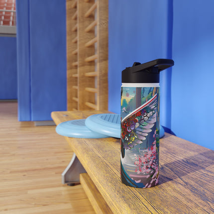 Cyberpunk Samurai Owl Stainless Steel Water Bottle