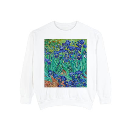 Irises by Vincent Van Gogh Unisex Garment-Dyed Sweatshirt
