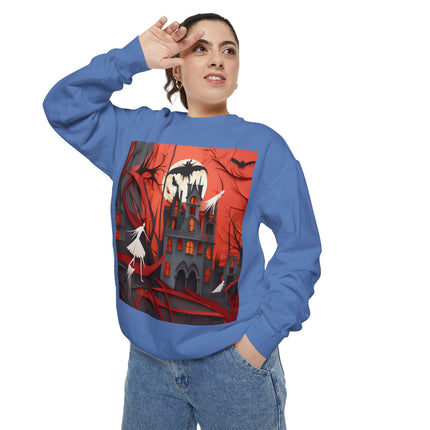 Halloween Night Scene Unisex Garment-Dyed Sweatshirt