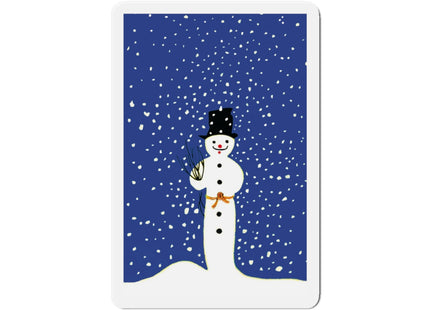 Snowman in Falling Snow Die-Cut Magnets (5 Sizes)