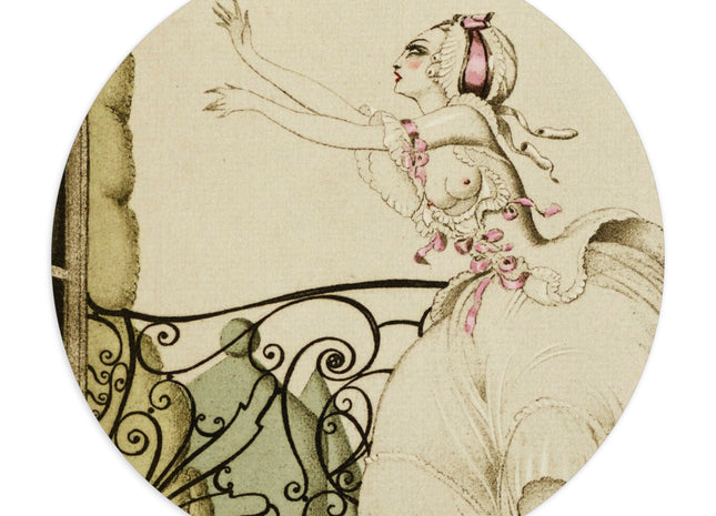 Sur talons rouges (On Red Heels) pl 02 by Gerda Wegener Mouse Pad, Round and Rectangle