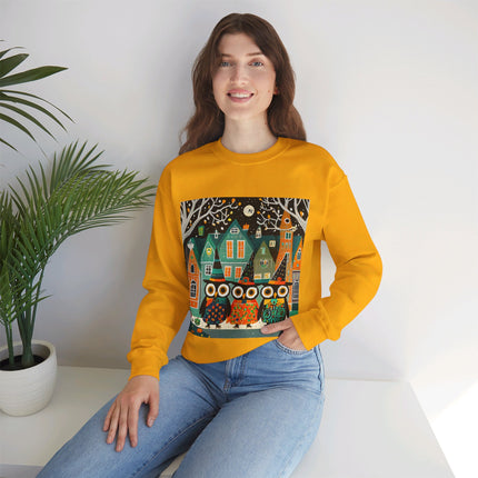 Night of the Trick-or-Treating Owlets Unisex Heavy Blend™ Crewneck Sweatshirt