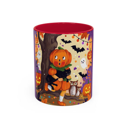 🎃🐈‍⬛ The Pumpkin Child’s Halloween Parade Colorful Mug – Whimsical Storybook Charm