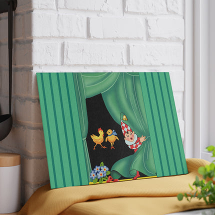 Easter Elf's Whimsy Glass Cutting Board
