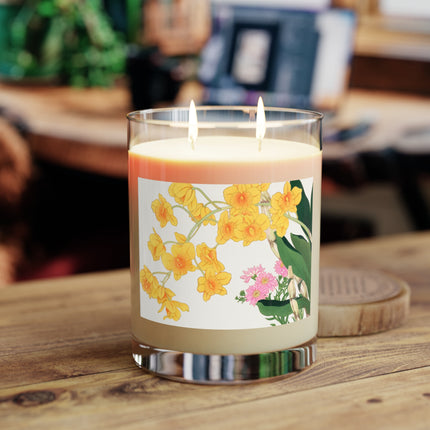 Golden Bow Orchid by Tanigami Kônan Scented Candle - Full Glass, 11oz - The White Tea & Fig, The Lavender & Sage, and The Ocean Mist & Moss