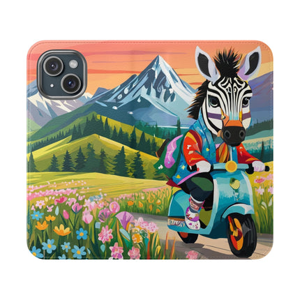 🦓🛴 Stripes on Wheels Flip Case – Sunny Adventures & Storybook Fun