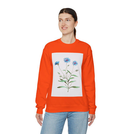 Blue Strawflower by Anselmus Boëtius de Boodt Heavy Blend™ Crewneck Sweatshirt