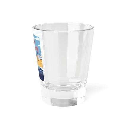 Beachside Promenade Shot Glass – Chic Summer Stroll & Coastal Glamour