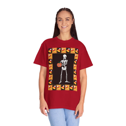 Candy Corn Skeleton Unisex Garment-Dyed T-shirt