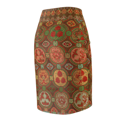 Japanese Fan Pattern by G.A. Audsley Women's Pencil Skirt (AOP)