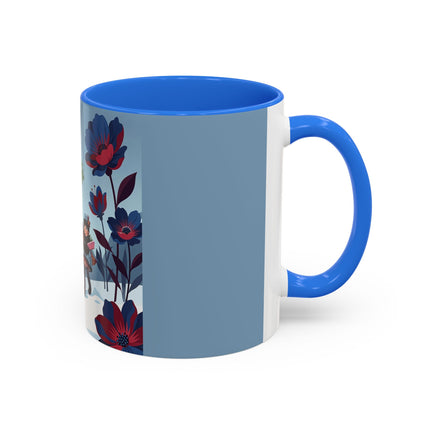 🎁🌺 The Christmas Gift Garden Stroll Colorful Mug – Art Deco Holiday Fantasy