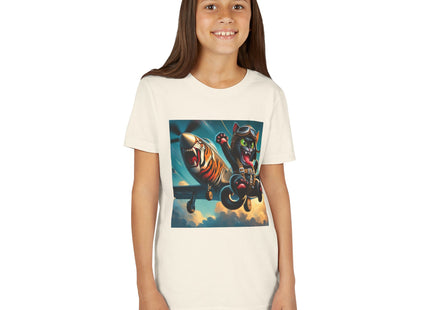 Parachuting Cat Commando Youth Short Sleeve Tee