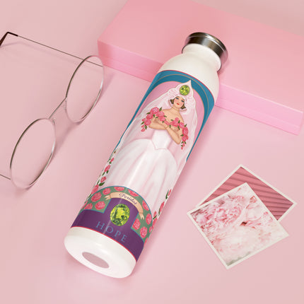 August & Peridot (from the Gem Series) by Sofia Chiostri Slim Water Bottle