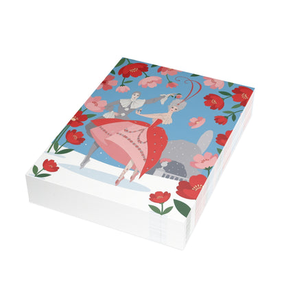 🎭🌹 The Rose Garden Masquerade Greeting Card – Art Deco Holiday Fantasy