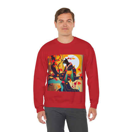 Black Cat in Kimono Unisex Heavy Blend™ Crewneck Sweatshirt