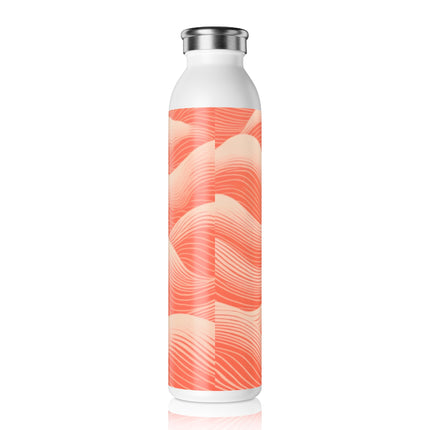 Hues of Orange and Beige Wave Pattern Slim Water Bottle
