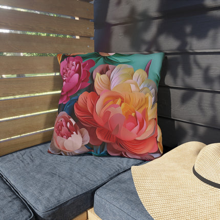 Peonies in Full Bloom Outdoor Pillows