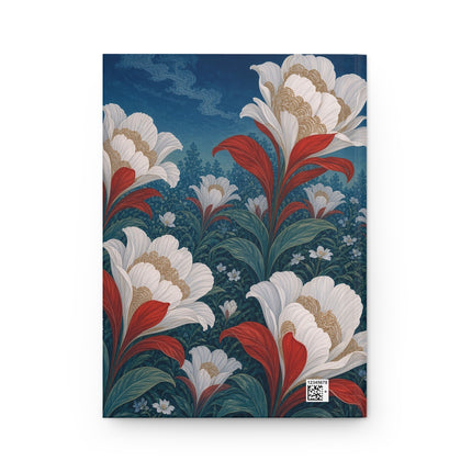 🌺❤️ The Lady Of The Scarlet Lily Garden Hardcover Journal – Art Deco Floral Elegance