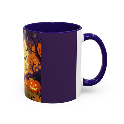 🌕🍂 Autumn Song Beneath The Harvest Moon Colorful Mug – Whimsical Halloween Charm