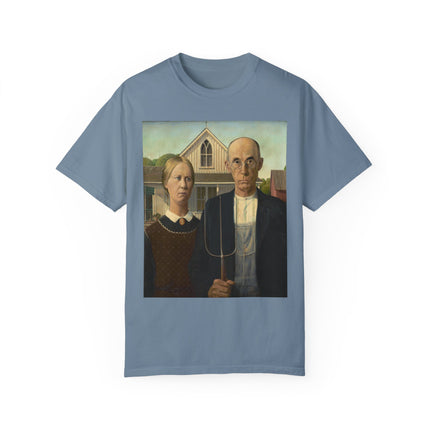 American Gothic by Grant Wood Unisex Garment-Dyed T-shirt