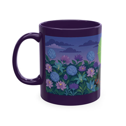 🧶☂️ The Lady Of The Garden Knitting Circle Ceramic Mug – Art Deco Floral Whimsy