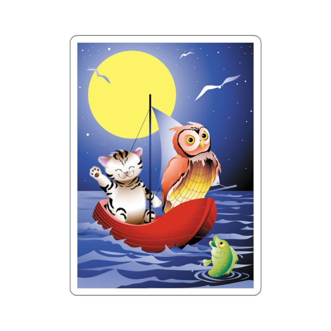 Embarking on a Moonlit Journey  Kiss-Cut Stickers (4 Sizes)