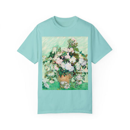 Roses by Vincent Van Gogh Unisex Garment-Dyed T-shirt