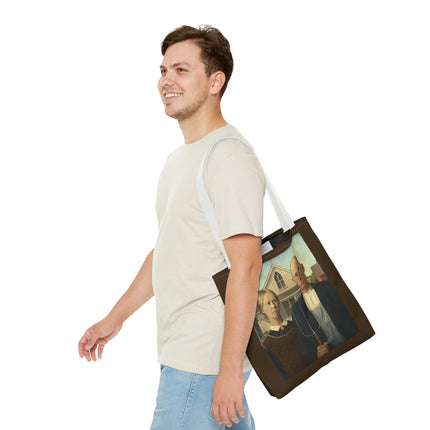 American Gothic by Grant Wood Tote Bag (AOP)