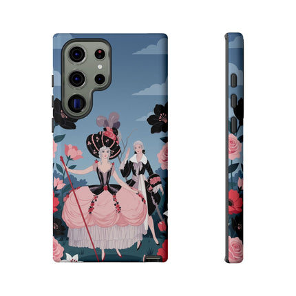 🌹🎭 The Rose Masquerade Promenade Phone Case – Art Deco Floral Elegance