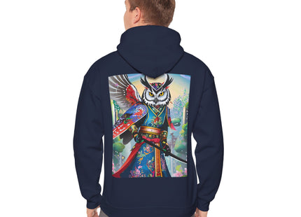 Cyberpunk Samurai Owl – Heavy Blend™ Hooded Sweatshirt