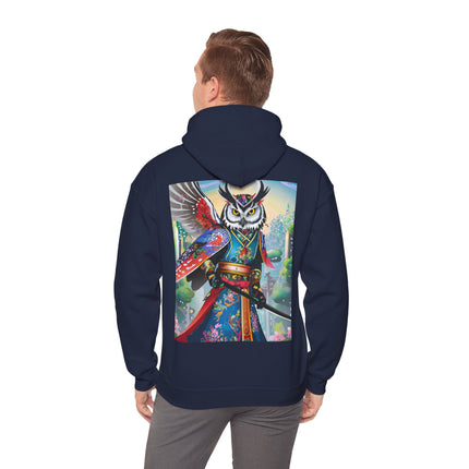 Cyberpunk Samurai Owl – Heavy Blend™ Hooded Sweatshirt