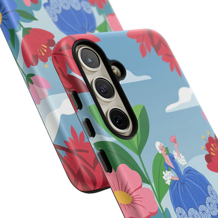 🌺🪭 The Lady Of The Grand Flower Terrace Phone Case – Art Deco Garden Elegance