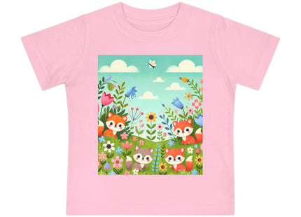 Fox Cubs in Bloom Baby Short Sleeve T-Shirt