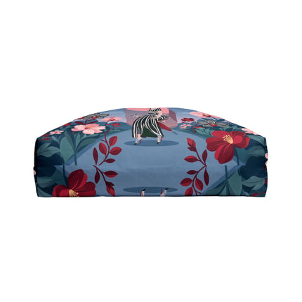 🌸🖤 The Striped Orchid Promenade Weekender Tote Bag – Art Deco Floral Fashion