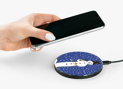 Snowman in Falling Snow Wireless Charger