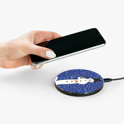 Snowman in Falling Snow Wireless Charger