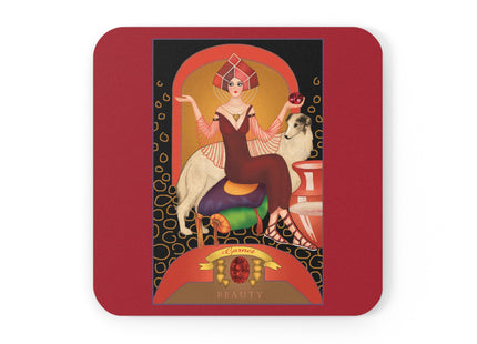 Capricorn Zodiac Design – January & Garnet by Carlo Chiostri | Cork Back Coaster