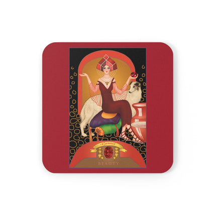Capricorn Zodiac Design – January & Garnet | Cork Back Coaster