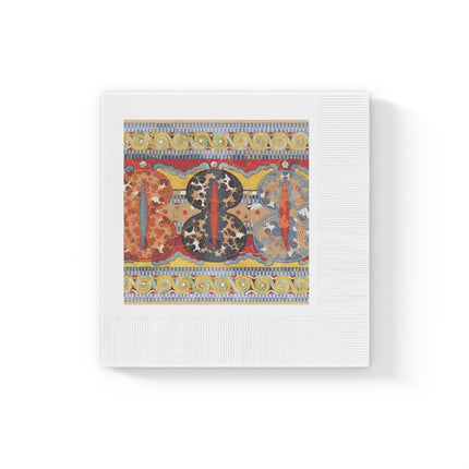 Reproduction of the Shield Frieze by Emile Gilliéron White Coined Napkins